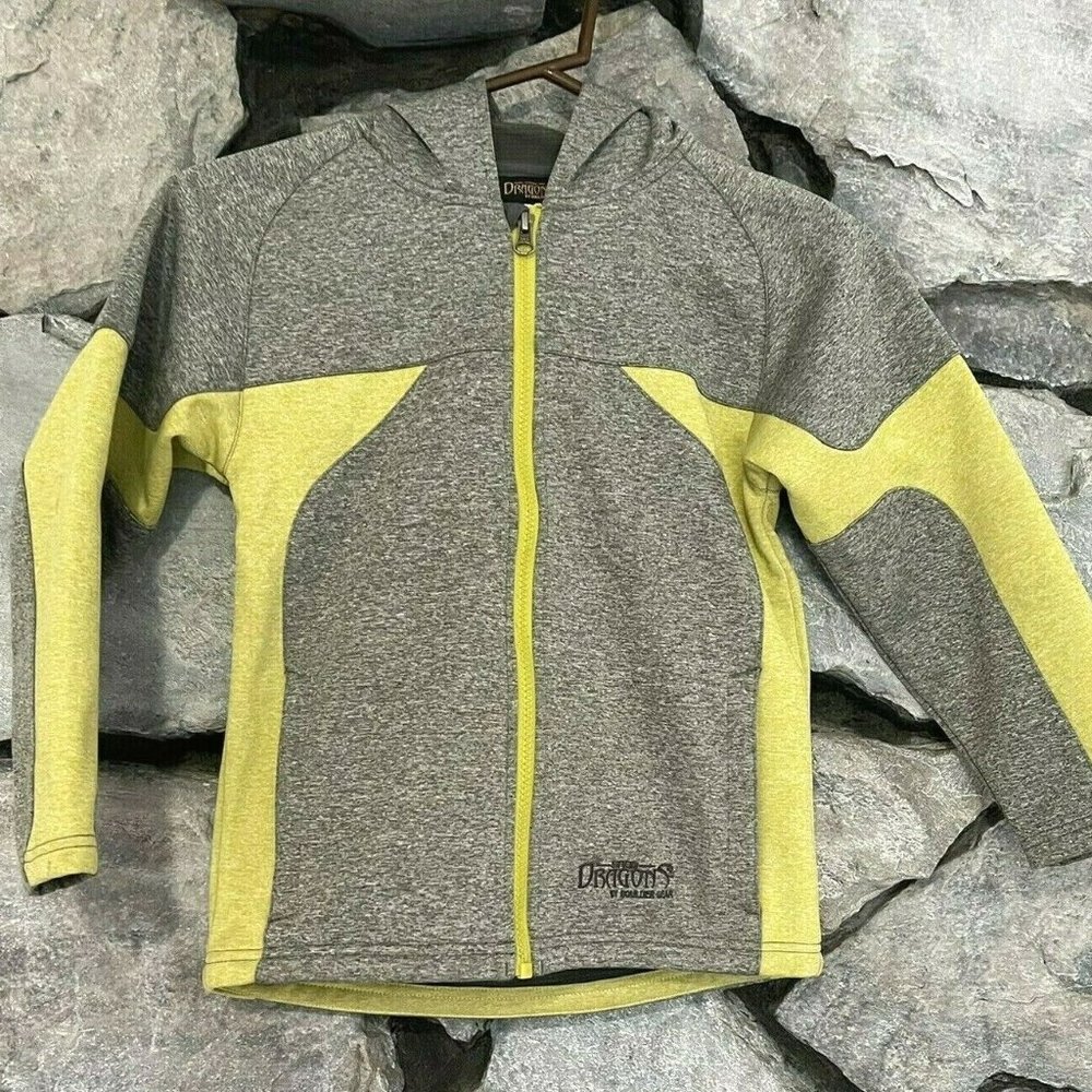 Snow Dragons by Boulder Gear Boys Sz 6 Soft Shell Casual Jacket Gray Green